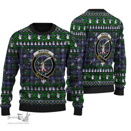 Scottish MacRae Hunting Modern Clan Crest Tartan Ugly Christmas Sweater - Plaid Family Ugly Sweater Scottish Plaid Tartan Plaid - ScotsTee - scotstee.com