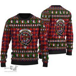 Scottish Fraser Modern Clan Crest Tartan Ugly Christmas Sweater - Plaid Family Ugly Sweater Scottish Plaid Tartan Plaid - ScotsTee - scotstee.com