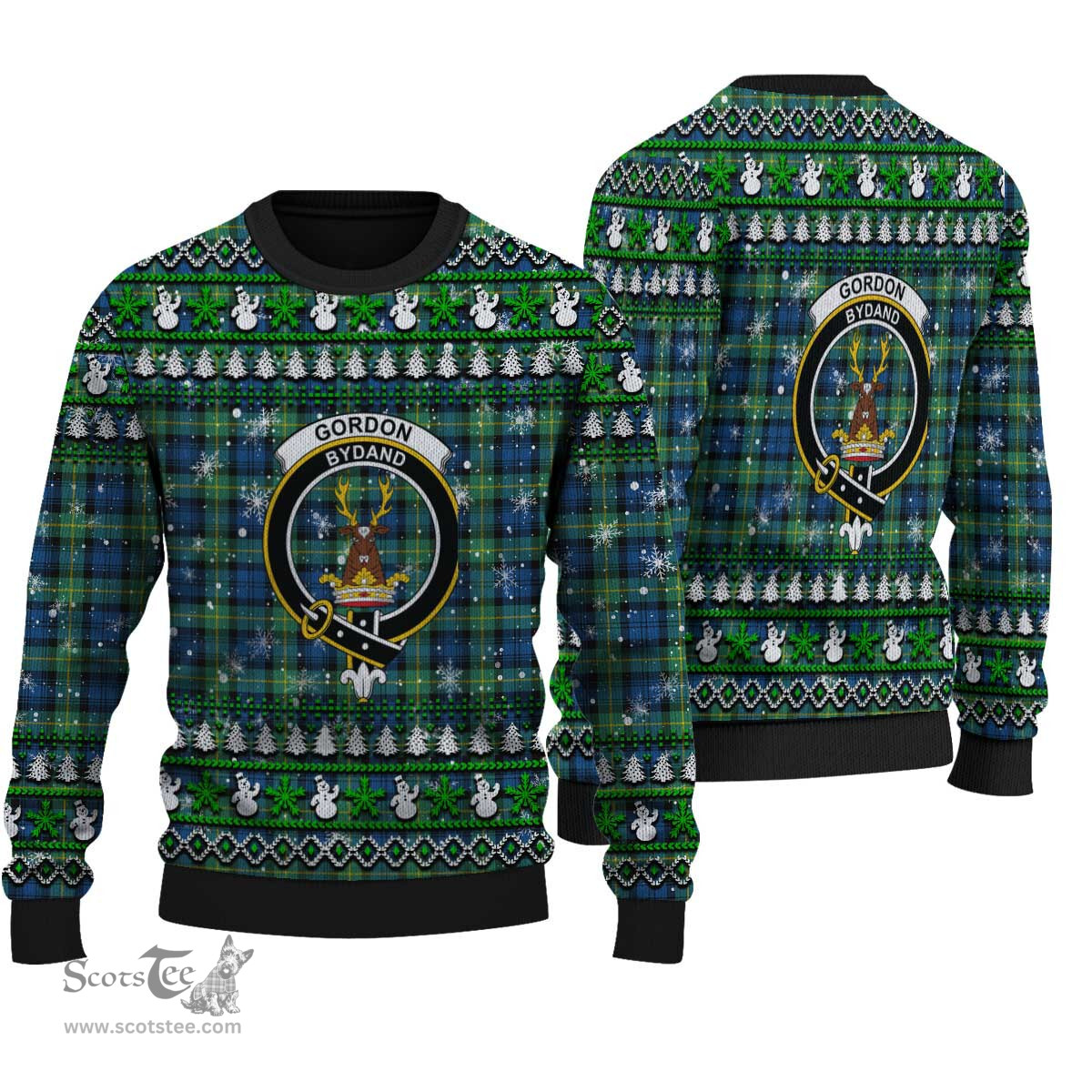 Scottish Gordon Ancient Clan Crest Tartan Ugly Christmas Sweater - Plaid Family Ugly Sweater Scottish Plaid Tartan Plaid - ScotsTee - scotstee.com