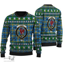 Scottish Laing Clan Crest Tartan Ugly Christmas Sweater - Plaid Family Ugly Sweater Scottish Plaid Tartan Plaid - ScotsTee - scotstee.com