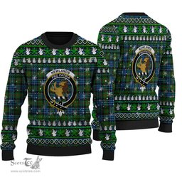 Scottish Newlands of Lauriston Clan Crest Tartan Ugly Christmas Sweater - Plaid Family Ugly Sweater Scottish Plaid Tartan Plaid - ScotsTee - scotstee.com