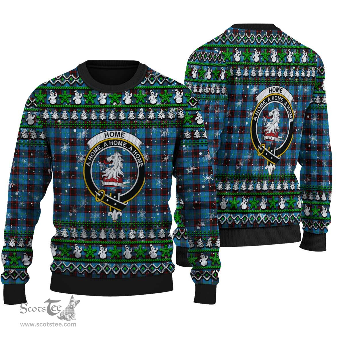 Scottish Home Ancient Clan Crest Tartan Ugly Christmas Sweater - Plaid Family Ugly Sweater Scottish Plaid Tartan Plaid - ScotsTee - scotstee.com