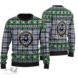 Scottish Hannay Modern Clan Crest Tartan Ugly Christmas Sweater - Plaid Family Ugly Sweater Scottish Plaid Tartan Plaid - ScotsTee - scotstee.com