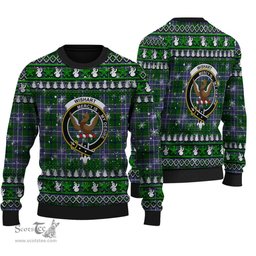 Scottish Wishart Hunting Modern Clan Crest Tartan Ugly Christmas Sweater - Plaid Family Ugly Sweater Scottish Plaid Tartan Plaid - ScotsTee - scotstee.com