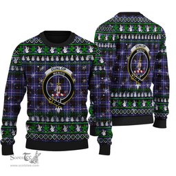 Scottish Dunlop Modern Clan Crest Tartan Ugly Christmas Sweater - Plaid Family Ugly Sweater Scottish Plaid Tartan Plaid - ScotsTee - scotstee.com