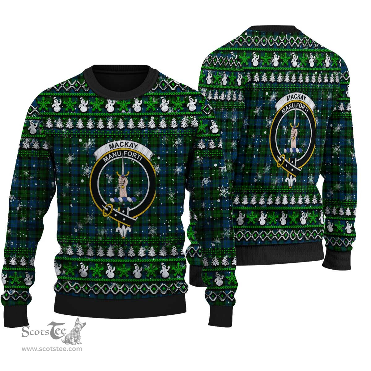 Scottish MacKay Modern Clan Crest Tartan Ugly Christmas Sweater - Plaid Family Ugly Sweater Scottish Plaid Tartan Plaid - ScotsTee - scotstee.com