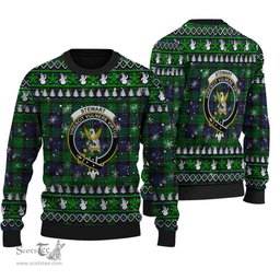 Scottish Stewart Old Modern Clan Crest Tartan Ugly Christmas Sweater - Plaid Family Ugly Sweater Scottish Plaid Tartan Plaid - ScotsTee - scotstee.com
