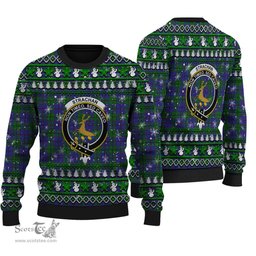 Scottish Strachan Clan Crest Tartan Ugly Christmas Sweater - Plaid Family Ugly Sweater Scottish Plaid Tartan Plaid - ScotsTee - scotstee.com