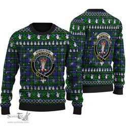 Scottish Robertson Hunting Modern Clan Crest Tartan Ugly Christmas Sweater - Plaid Family Ugly Sweater Scottish Plaid Tartan Plaid - ScotsTee - scotstee.com