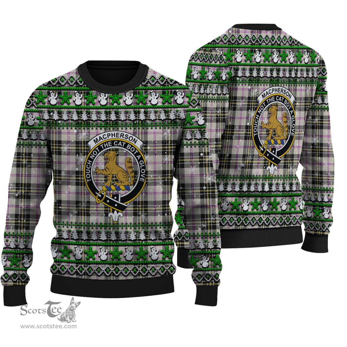 Scottish MacPherson Dress Ancient Clan Crest Tartan Ugly Christmas Sweater - Plaid Family Ugly Sweater Scottish Plaid Tartan Plaid - ScotsTee - scotstee.com