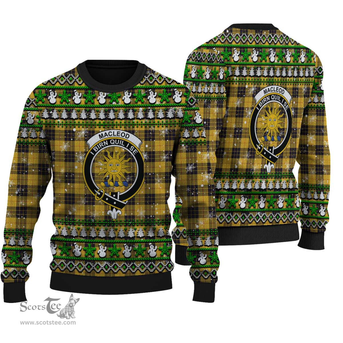 Scottish MacLeod of Lewis Ancient Clan Crest Tartan Ugly Christmas Sweater - Plaid Family Ugly Sweater Scottish Plaid Tartan Plaid - ScotsTee - scotstee.com