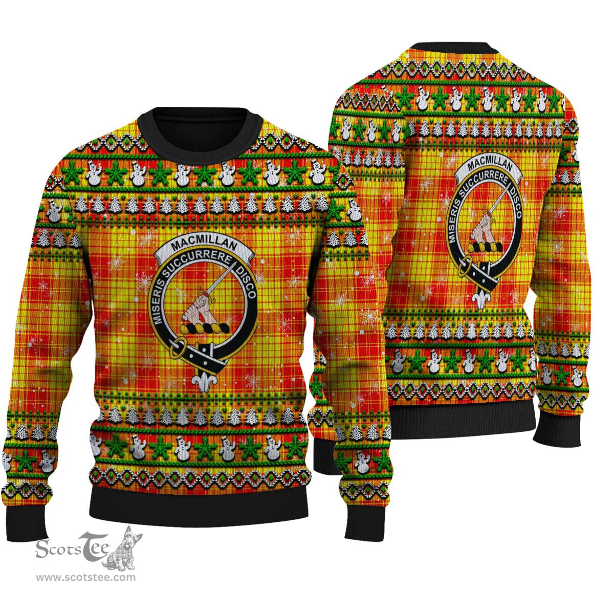 Scottish MacMillan Clan Clan Crest Tartan Ugly Christmas Sweater - Plaid Family Ugly Sweater Scottish Plaid Tartan Plaid - ScotsTee - scotstee.com