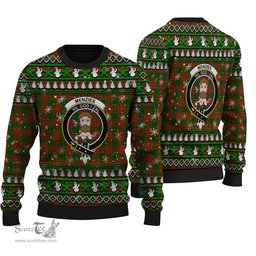 Scottish Menzies Green Modern Clan Crest Tartan Ugly Christmas Sweater - Plaid Family Ugly Sweater Scottish Plaid Tartan Plaid - ScotsTee - scotstee.com