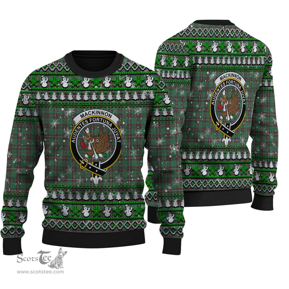 Scottish MacKinnon Hunting Ancient Clan Crest Tartan Ugly Christmas Sweater - Plaid Family Ugly Sweater Scottish Plaid Tartan Plaid - ScotsTee - scotstee.com
