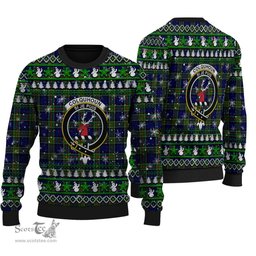 Scottish Colquhoun Modern Clan Crest Tartan Ugly Christmas Sweater - Plaid Family Ugly Sweater Scottish Plaid Tartan Plaid - ScotsTee - scotstee.com