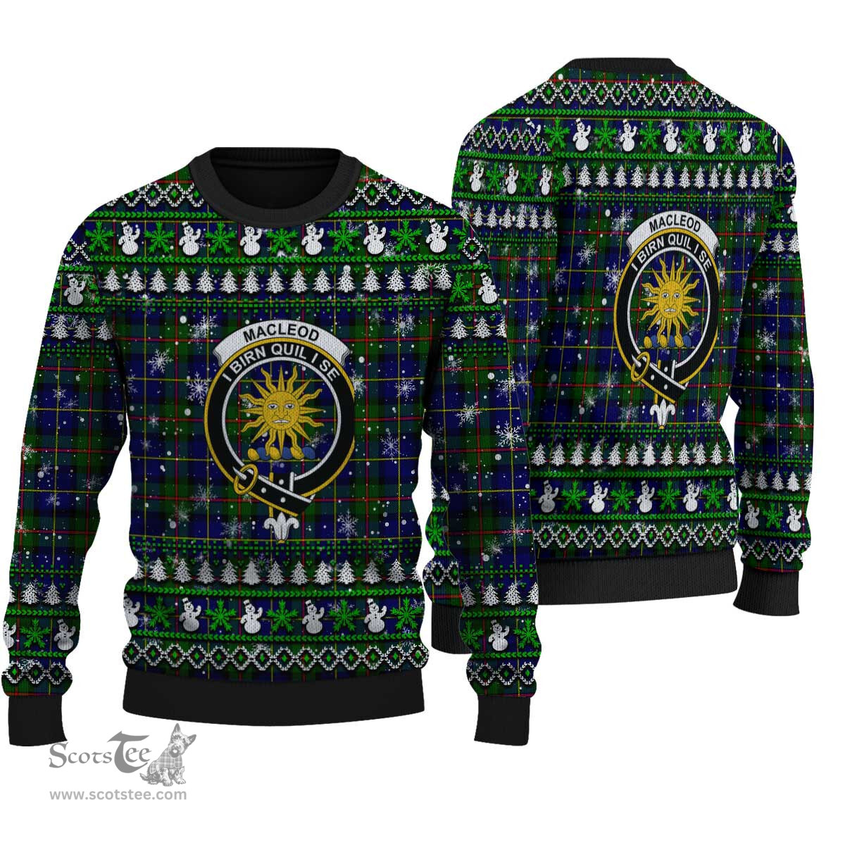 Scottish MacLeod of Harris Modern Clan Crest Tartan Ugly Christmas Sweater - Plaid Family Ugly Sweater Scottish Plaid Tartan Plaid - ScotsTee - scotstee.com
