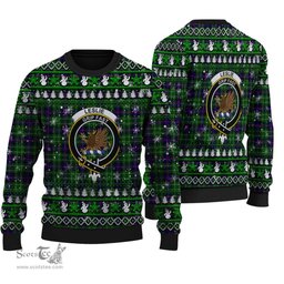 Scottish Leslie Hunting Clan Crest Tartan Ugly Christmas Sweater - Plaid Family Ugly Sweater Scottish Plaid Tartan Plaid - ScotsTee - scotstee.com