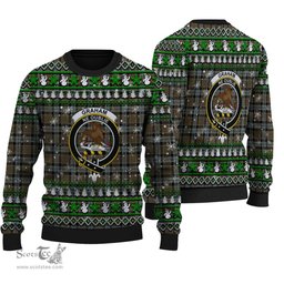 Scottish Graham of Menteith Weathered Clan Crest Tartan Ugly Christmas Sweater - Plaid Family Ugly Sweater Scottish Plaid Tartan Plaid - ScotsTee - scotstee.com