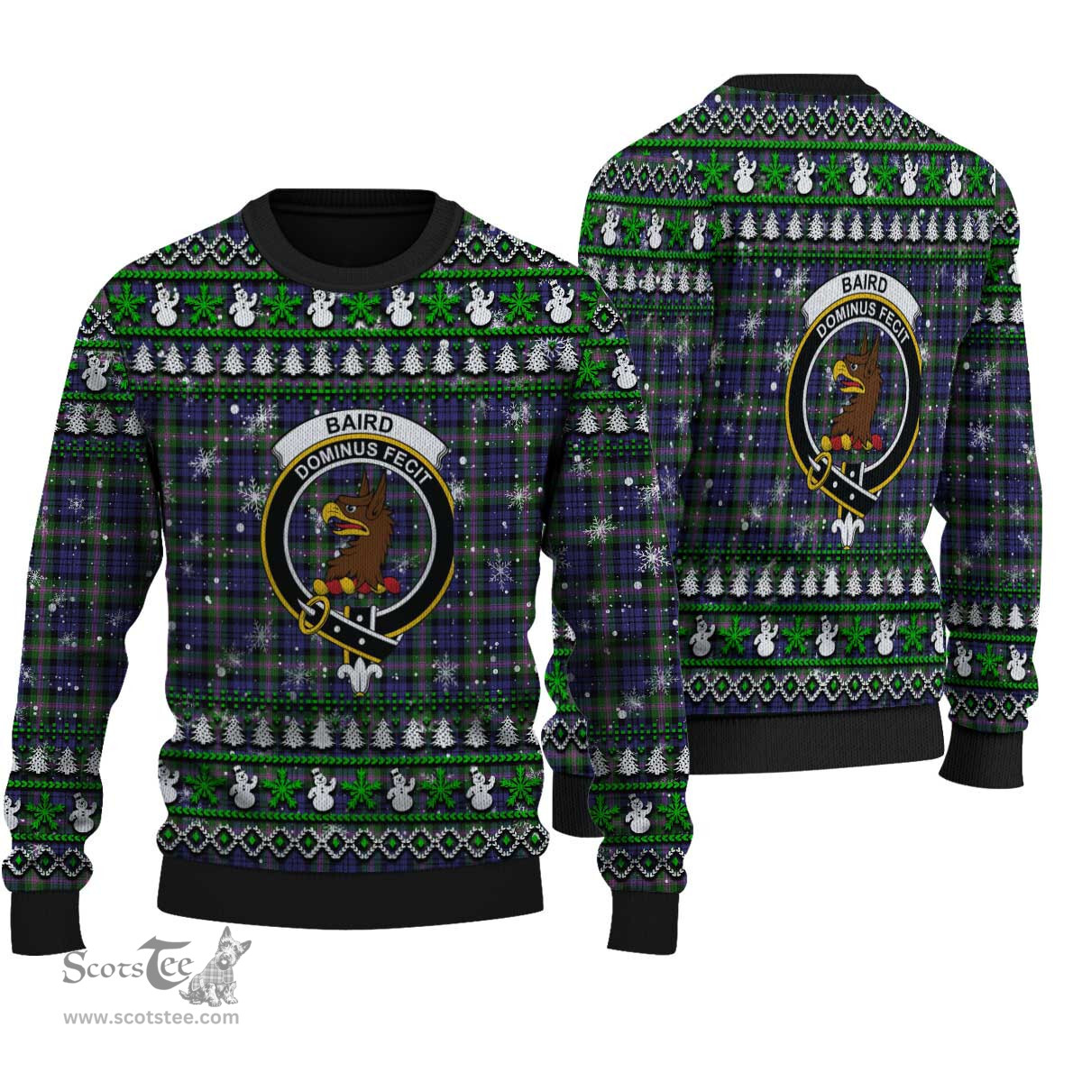 Scottish Baird Modern Clan Crest Tartan Ugly Christmas Sweater - Plaid Family Ugly Sweater Scottish Plaid Tartan Plaid - ScotsTee - scotstee.com