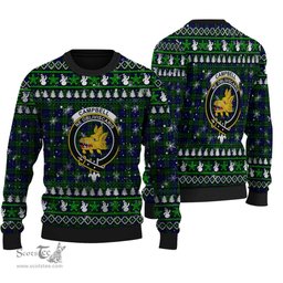 Scottish Campbell Modern Clan Crest Tartan Ugly Christmas Sweater - Plaid Family Ugly Sweater Scottish Plaid Tartan Plaid - ScotsTee - scotstee.com