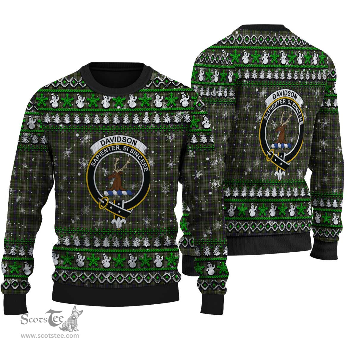 Scottish Davidson Tulloch Dress Clan Crest Tartan Ugly Christmas Sweater - Plaid Family Ugly Sweater Scottish Plaid Tartan Plaid - ScotsTee - scotstee.com