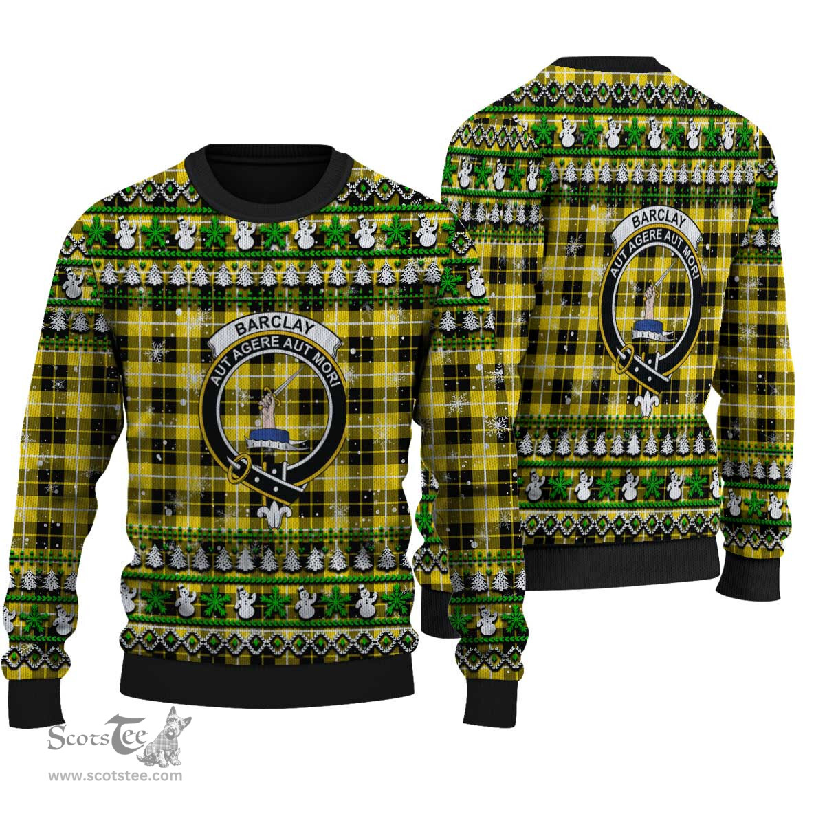 Scottish Barclay Dress Modern Clan Crest Tartan Ugly Christmas Sweater - Plaid Family Ugly Sweater Scottish Plaid Tartan Plaid - ScotsTee - scotstee.com