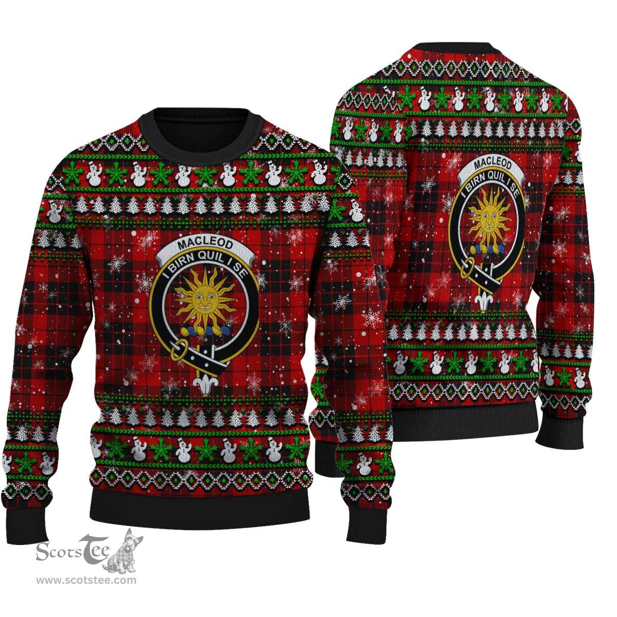 Scottish MacLeod of Raasay Clan Crest Tartan Ugly Christmas Sweater - Plaid Family Ugly Sweater Scottish Plaid Tartan Plaid - ScotsTee - scotstee.com