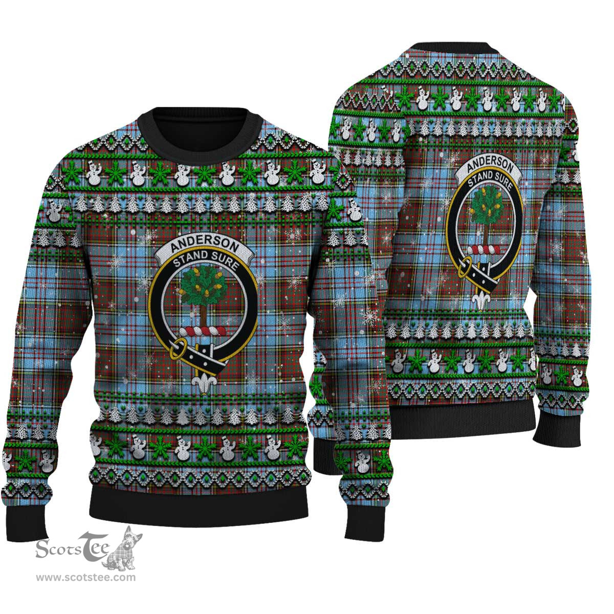 Scottish Anderson Ancient Clan Crest Tartan Ugly Christmas Sweater - Plaid Family Ugly Sweater Scottish Plaid Tartan Plaid - ScotsTee - scotstee.com