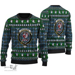 Scottish Cockburn Modern Clan Crest Tartan Ugly Christmas Sweater - Plaid Family Ugly Sweater Scottish Plaid Tartan Plaid - ScotsTee - scotstee.com