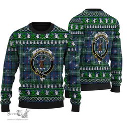 Scottish Davidson of Tulloch Clan Crest Tartan Ugly Christmas Sweater - Plaid Family Ugly Sweater Scottish Plaid Tartan Plaid - ScotsTee - scotstee.com