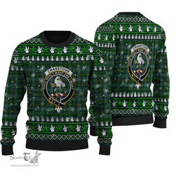 Scottish Cranstoun Clan Crest Tartan Ugly Christmas Sweater - Plaid Family Ugly Sweater Scottish Plaid Tartan Plaid - ScotsTee - scotstee.com