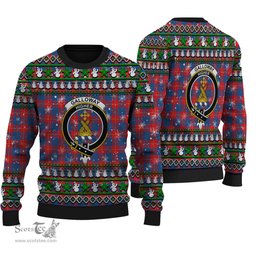 Scottish Galloway Red Clan Crest Tartan Ugly Christmas Sweater - Plaid Family Ugly Sweater Scottish Plaid Tartan Plaid - ScotsTee - scotstee.com