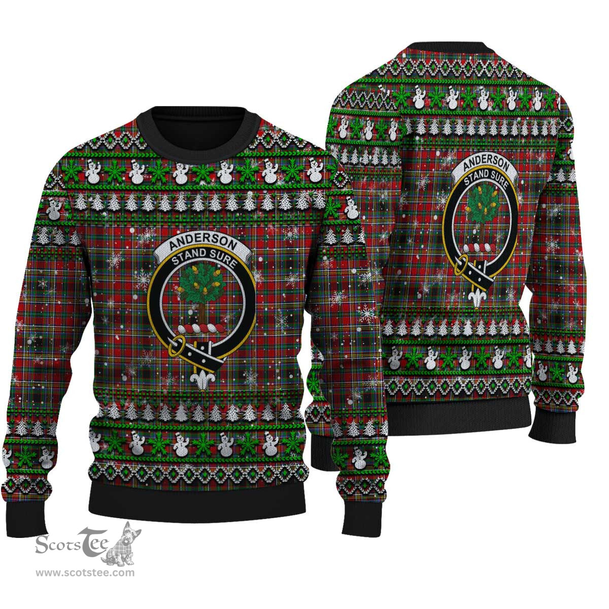 Scottish Anderson of Arbrake Clan Crest Tartan Ugly Christmas Sweater - Plaid Family Ugly Sweater Scottish Plaid Tartan Plaid - ScotsTee - scotstee.com