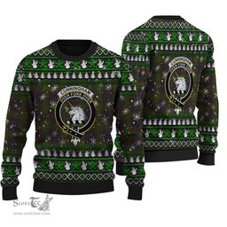 Scottish Cunningham Hunting Modern Clan Crest Tartan Ugly Christmas Sweater - Plaid Family Ugly Sweater Scottish Plaid Tartan Plaid - ScotsTee - scotstee.com