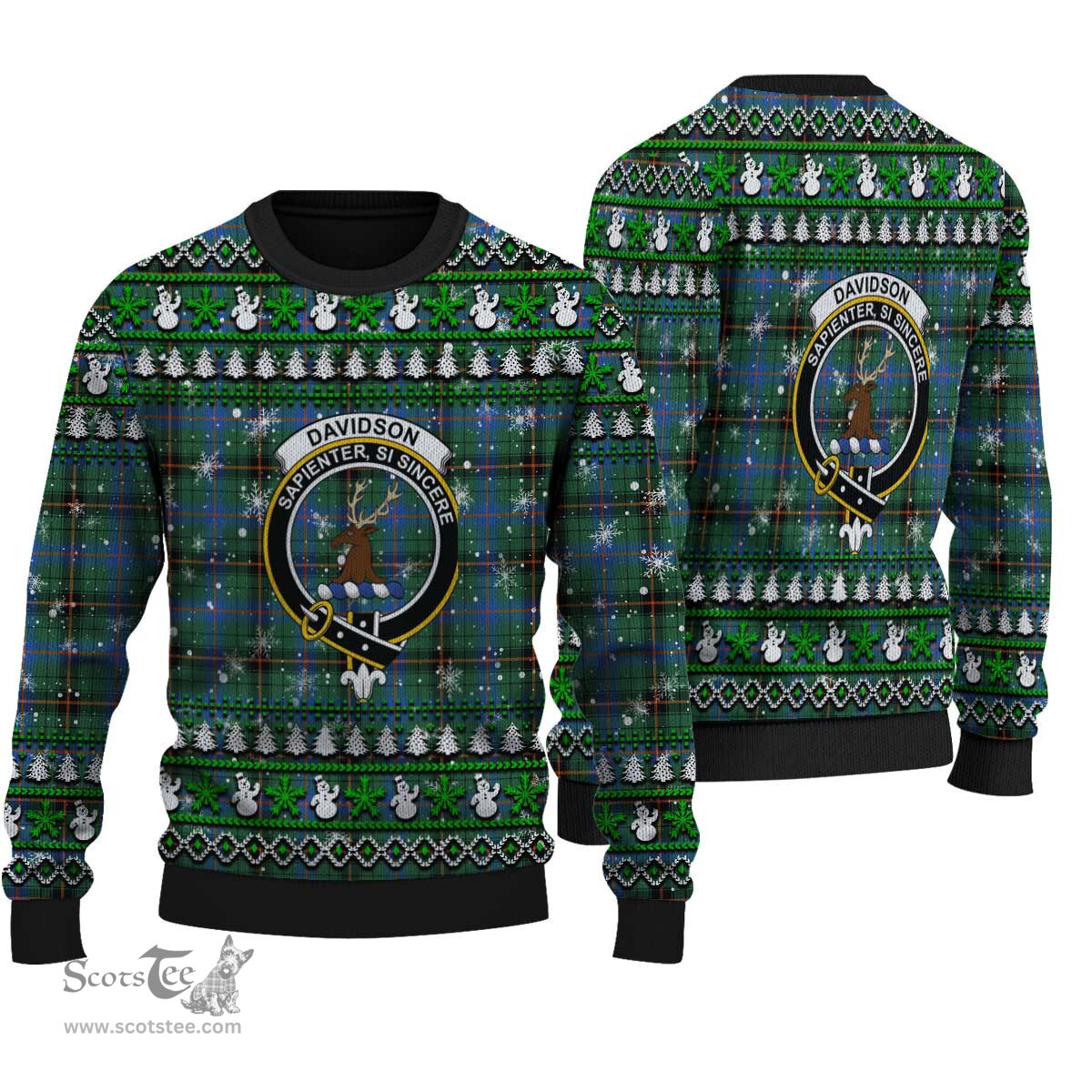 Scottish Davidson Ancient Clan Crest Tartan Ugly Christmas Sweater - Plaid Family Ugly Sweater Scottish Plaid Tartan Plaid - ScotsTee - scotstee.com