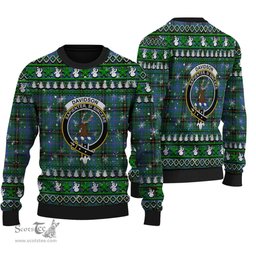Scottish Davidson Ancient Clan Crest Tartan Ugly Christmas Sweater - Plaid Family Ugly Sweater Scottish Plaid Tartan Plaid - ScotsTee - scotstee.com