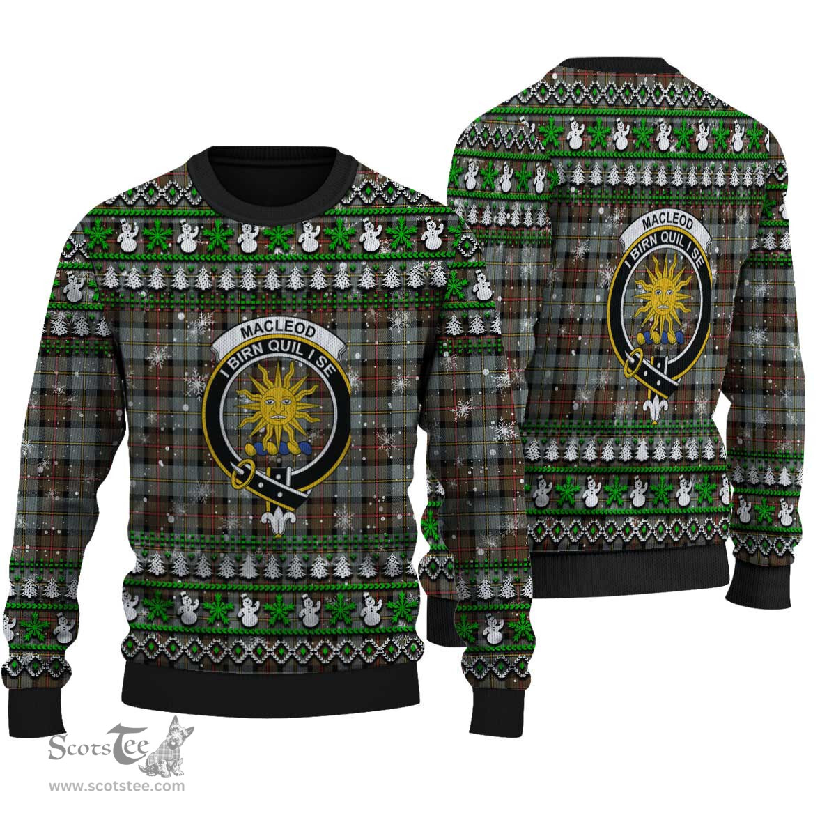 Scottish MacLeod of Harris Weathered Clan Crest Tartan Ugly Christmas Sweater - Plaid Family Ugly Sweater Scottish Plaid Tartan Plaid - ScotsTee - scotstee.com