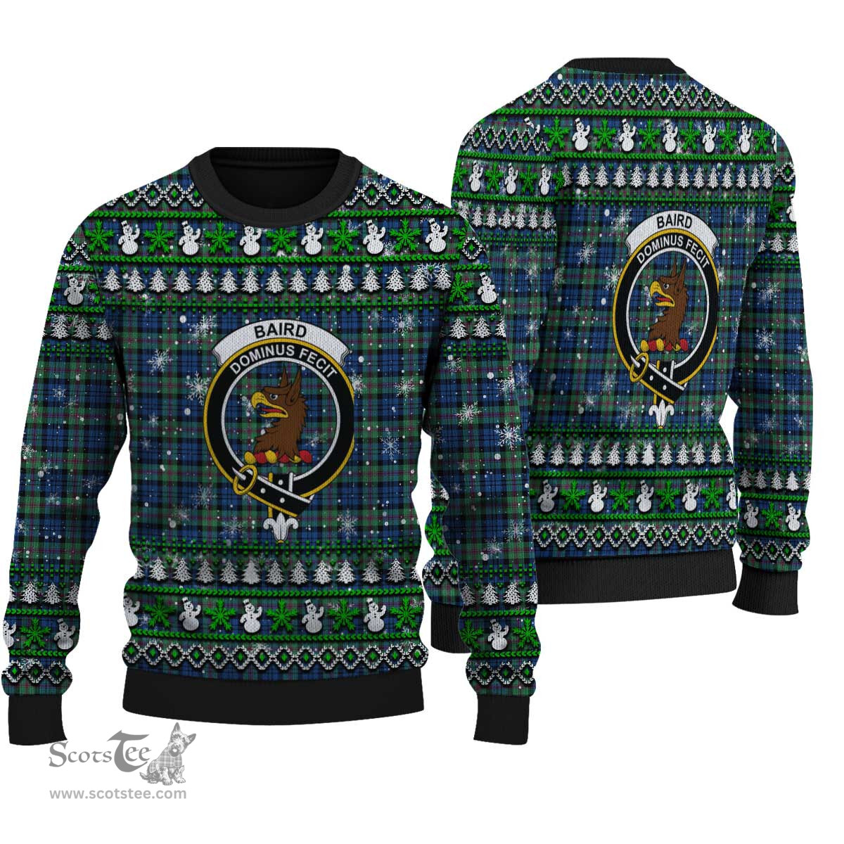 Scottish Baird Ancient Clan Crest Tartan Ugly Christmas Sweater - Plaid Family Ugly Sweater Scottish Plaid Tartan Plaid - ScotsTee - scotstee.com