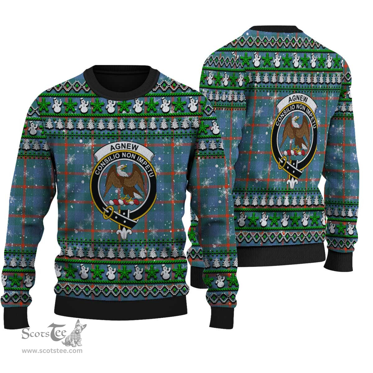 Scottish Agnew Ancient Clan Crest Tartan Ugly Christmas Sweater - Plaid Family Ugly Sweater Scottish Plaid Tartan Plaid - ScotsTee - scotstee.com