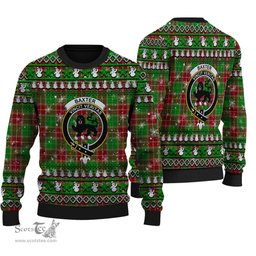 Scottish Baxter Modern Clan Crest Tartan Ugly Christmas Sweater - Plaid Family Ugly Sweater Scottish Plaid Tartan Plaid - ScotsTee - scotstee.com