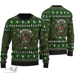 Scottish MacKinnon Hunting Modern Clan Crest Tartan Ugly Christmas Sweater - Plaid Family Ugly Sweater Scottish Plaid Tartan Plaid - ScotsTee - scotstee.com