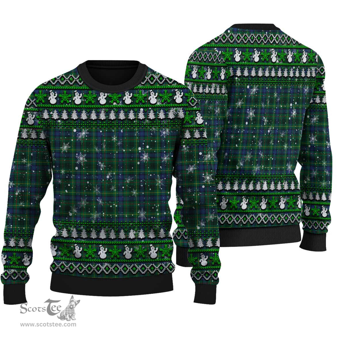 Scottish Stewart Hunting Modern Clan Tartan Ugly Christmas Sweater - Plaid Family Ugly Sweater Scottish Plaid Tartan Plaid - ScotsTee - scotstee.com