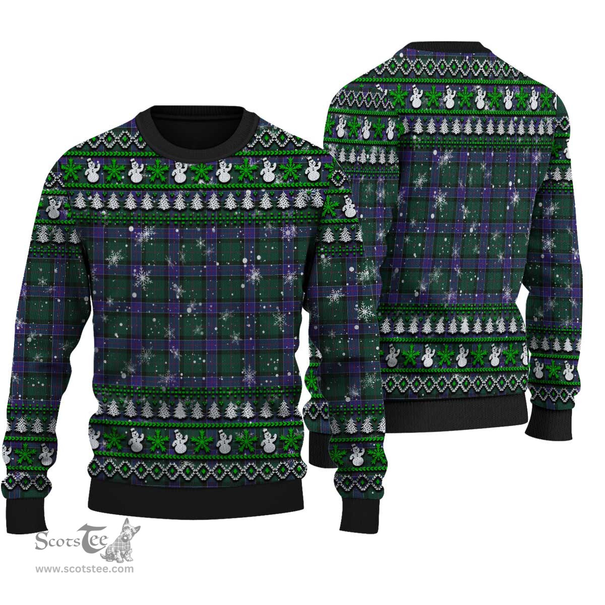 Scottish Sinclair Hunting Modern Clan Tartan Ugly Christmas Sweater - Plaid Family Ugly Sweater Scottish Plaid Tartan Plaid - ScotsTee - scotstee.com