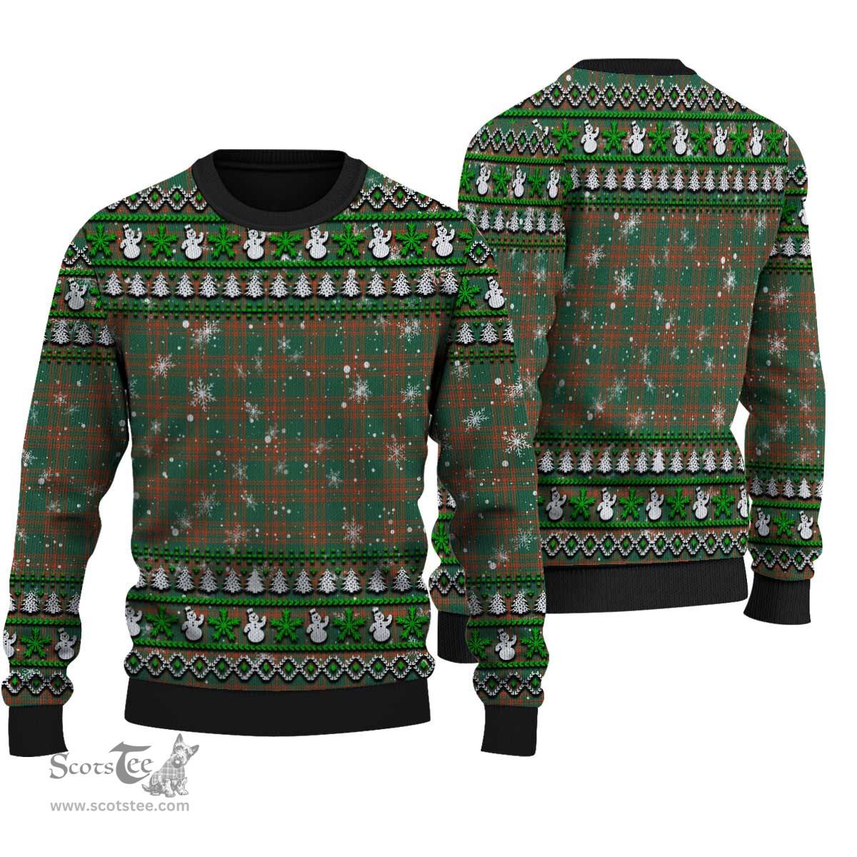 Scottish Menzies Green Ancient Clan Tartan Ugly Christmas Sweater - Plaid Family Ugly Sweater Scottish Plaid Tartan Plaid - ScotsTee - scotstee.com