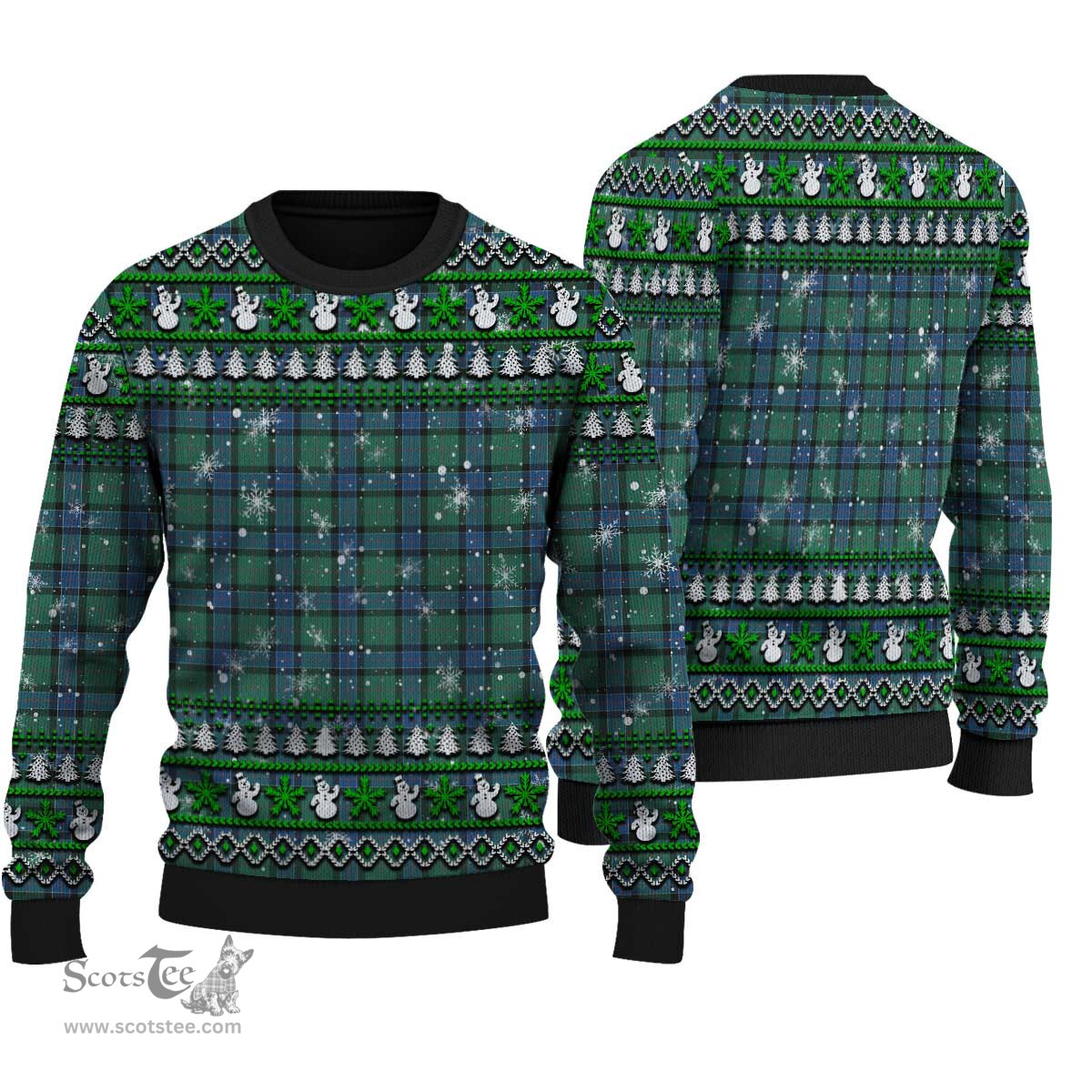 Scottish Sinclair Hunting Ancient Clan Tartan Ugly Christmas Sweater - Plaid Family Ugly Sweater Scottish Plaid Tartan Plaid - ScotsTee - scotstee.com