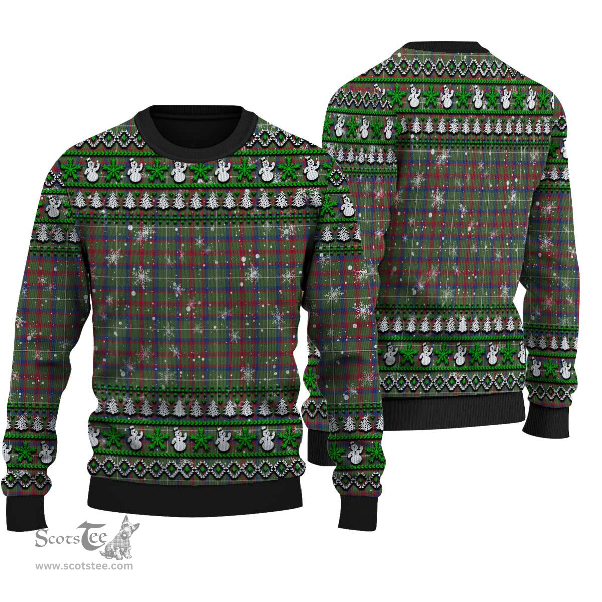 Scottish Shaw Green Modern Clan Tartan Ugly Christmas Sweater - Plaid Family Ugly Sweater Scottish Plaid Tartan Plaid - ScotsTee - scotstee.com
