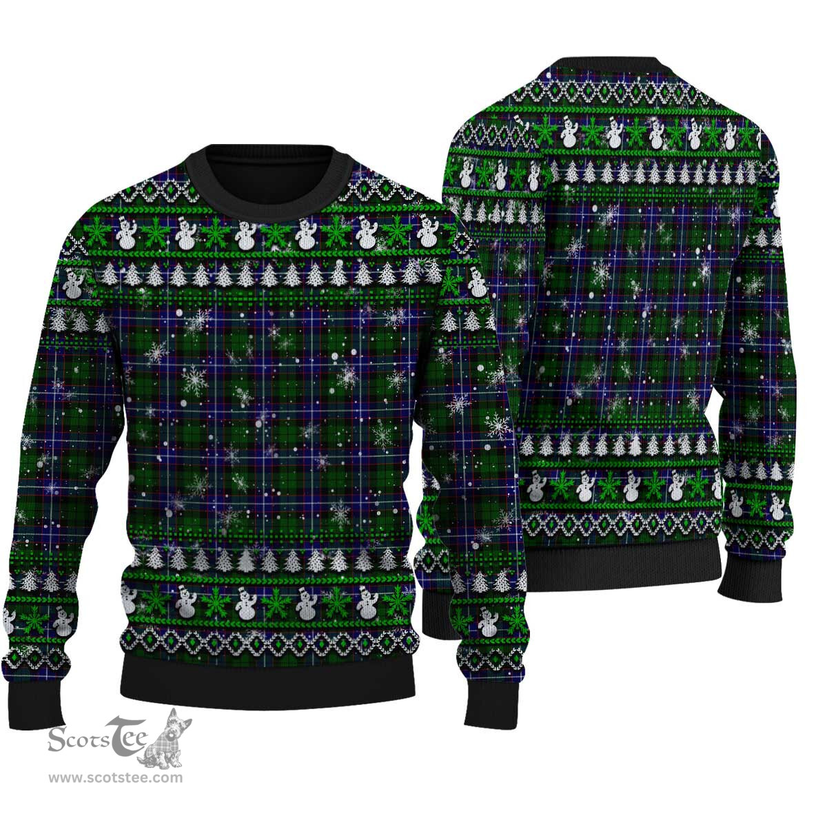 Scottish Russell Modern Clan Tartan Ugly Christmas Sweater - Plaid Family Ugly Sweater Scottish Plaid Tartan Plaid - ScotsTee - scotstee.com