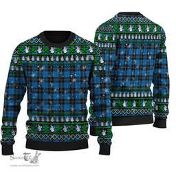 Scottish Ramsay Blue Ancient Clan Tartan Ugly Christmas Sweater - Plaid Family Ugly Sweater Scottish Plaid Tartan Plaid - ScotsTee - scotstee.com