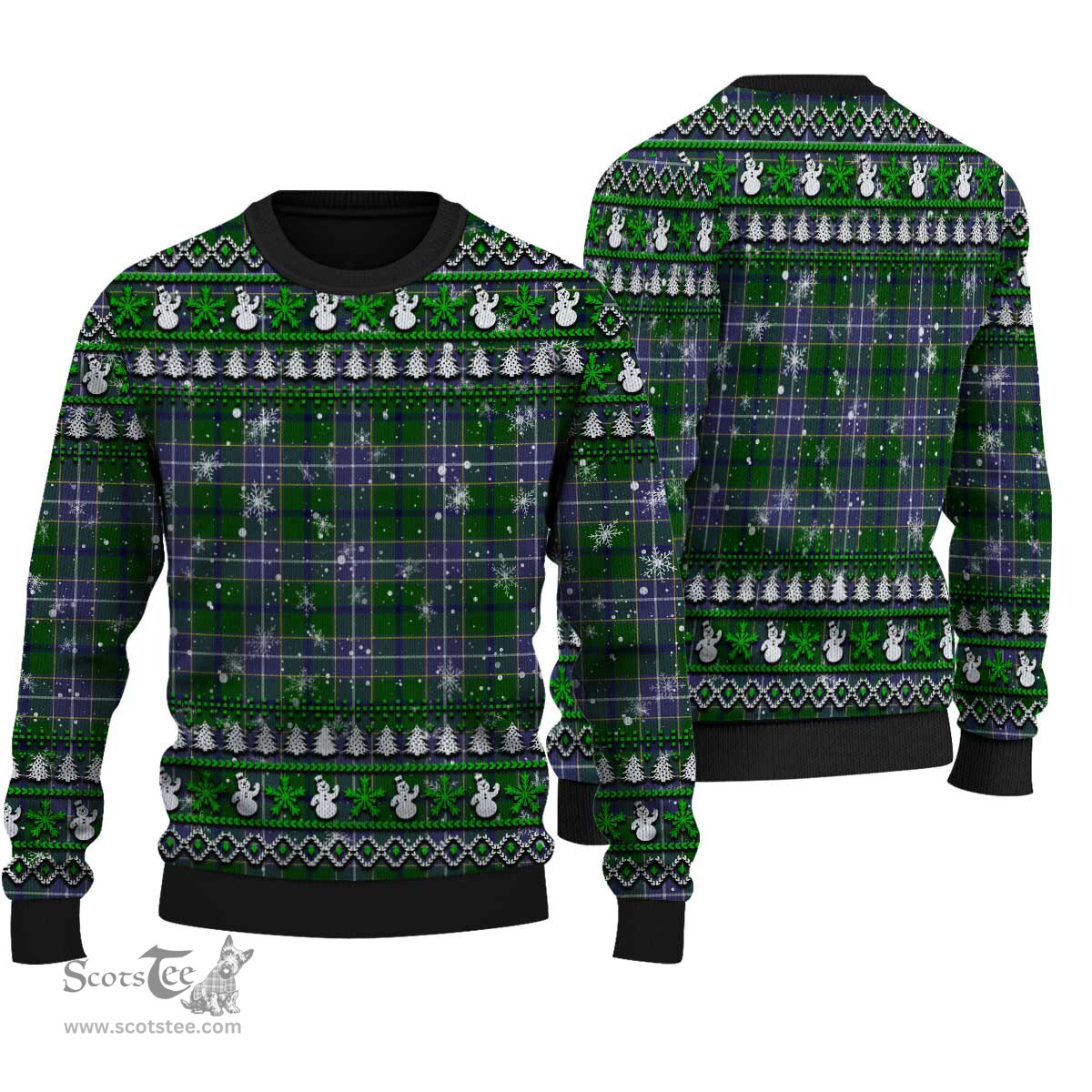 Scottish Wishart Hunting Modern Clan Tartan Ugly Christmas Sweater - Plaid Family Ugly Sweater Scottish Plaid Tartan Plaid - ScotsTee - scotstee.com