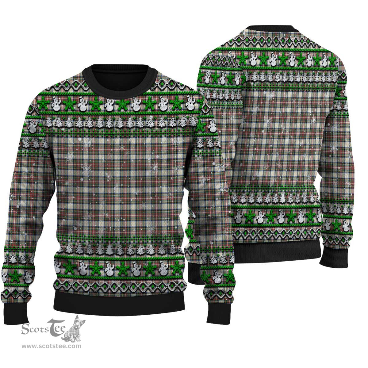 Scottish Stewart Dress Ancient Clan Tartan Ugly Christmas Sweater - Plaid Family Ugly Sweater Scottish Plaid Tartan Plaid - ScotsTee - scotstee.com